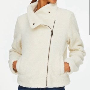 LOFT White Sherpa Winter/Fall Coat, Size M